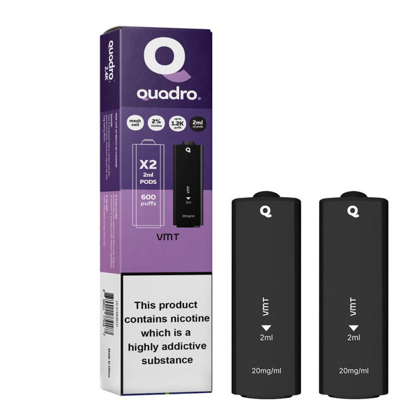 4 in 1 Quadro 2400 Puffs Replacement Pods - Box of 10
