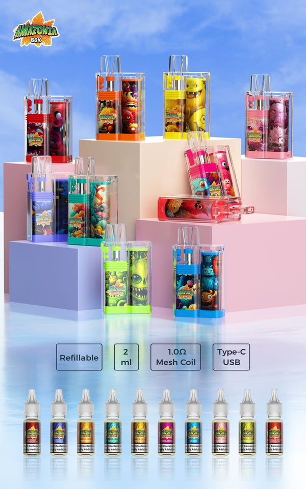 Amazonia Box 16k Puffs Refillable Vape Box of 10