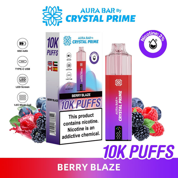 Aura Bar 10000 Disposable Vape By Crystal Prime -Pack of 5