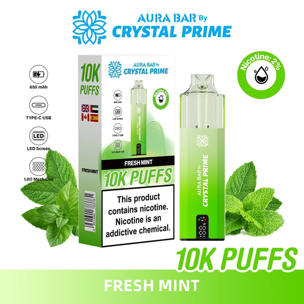 Aura Bar 10000 Disposable Vape By Crystal Prime -Pack of 5