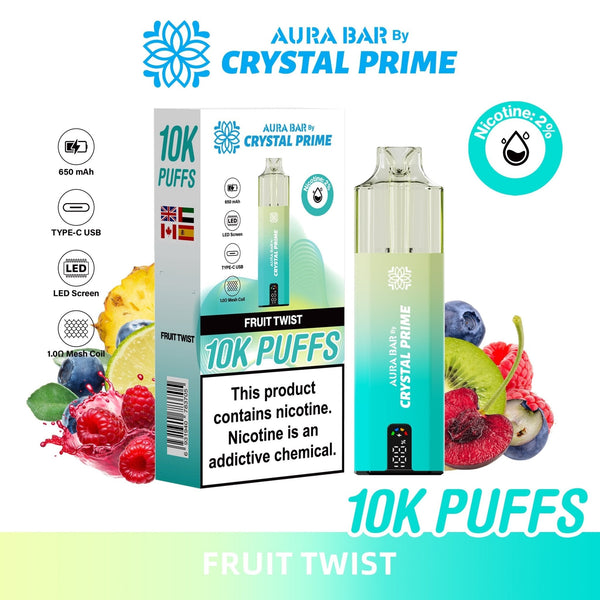 Aura Bar 10000 Disposable Vape By Crystal Prime -Pack of 5