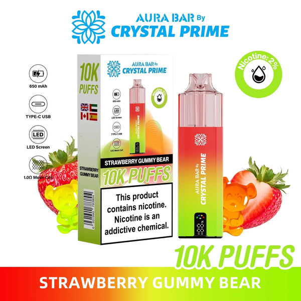Aura Bar 10000 Disposable Vape By Crystal Prime -Pack of 5