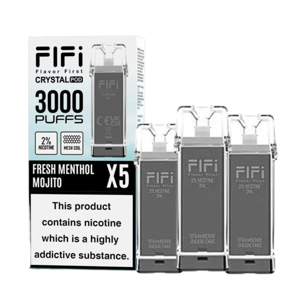 Crystal FIFI 3000 Puffs 5 in 1 Replacement Pods - Box of 10