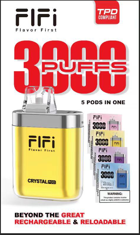 FiFi Crystal Pod 3000 Puffs Disposable Vape Pod 5 in 1 - Box of 5