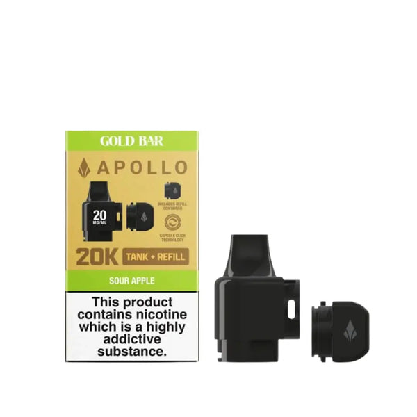 Gold Bar Apollo 20K Sour Apple Prefilled Pod Refills