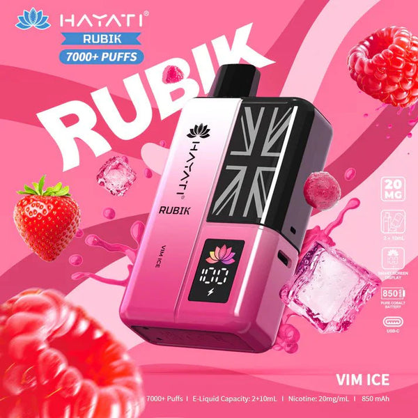 Hayati Rubik 7000 Puffs Prefilled Pod Vape Kit - Pack of 5