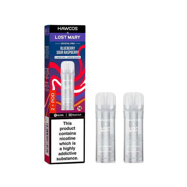 Hawcos X Lost Mary Crystal Pro Blueberry Sour Raspberry Refill Pods
