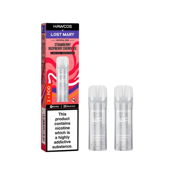 Hawcos X Lost Mary Crystal Pro Strawberry Raspberry Cherry Ice Refill Pods
