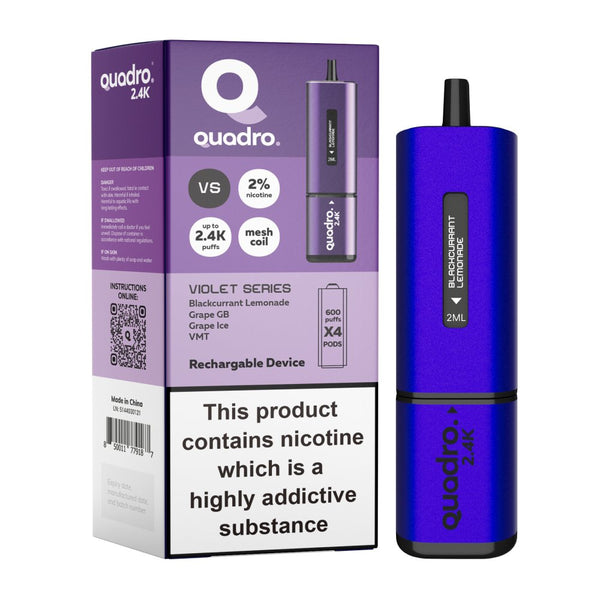 Quadro 2400 Puffs 4 in 1 Disposable Vape Pod Device - Box of 5