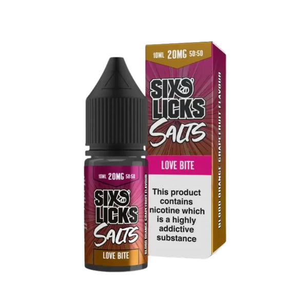Six Licks Love Bite 10ml Nic Salt E-liquid