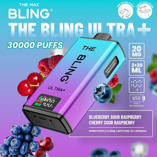 The Bling Ultra Plus 30k Prefilled Vape Pod Kit - Box of 5