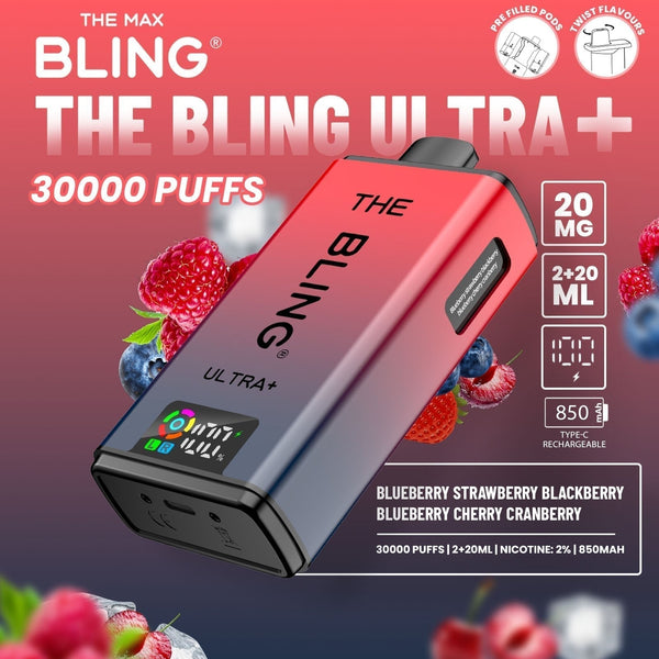 The Bling Ultra Plus 30k Prefilled Vape Pod Kit - Box of 5