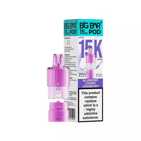 Big Bar Pro 15K Blueberry Cherry Cranberry Refills