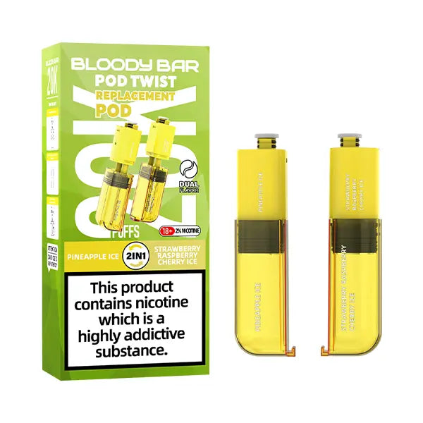 Bloody Bar Pod Twist 20K Pineapple Ice / Strawberry Raspberry Cherry Ice Refill Pod