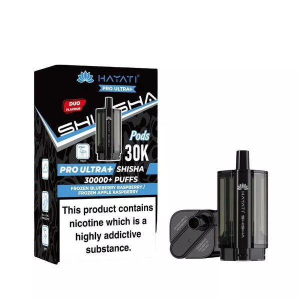 Hayati Pro Ultra Plus Shisha 30000 Frozen Blueberry Raspberry / Frozen Apple Raspberry Pods