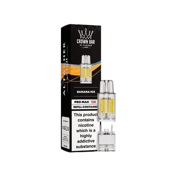 Al Fakher Crown Bar Pro Max 12K Banana Ice Refill Pods