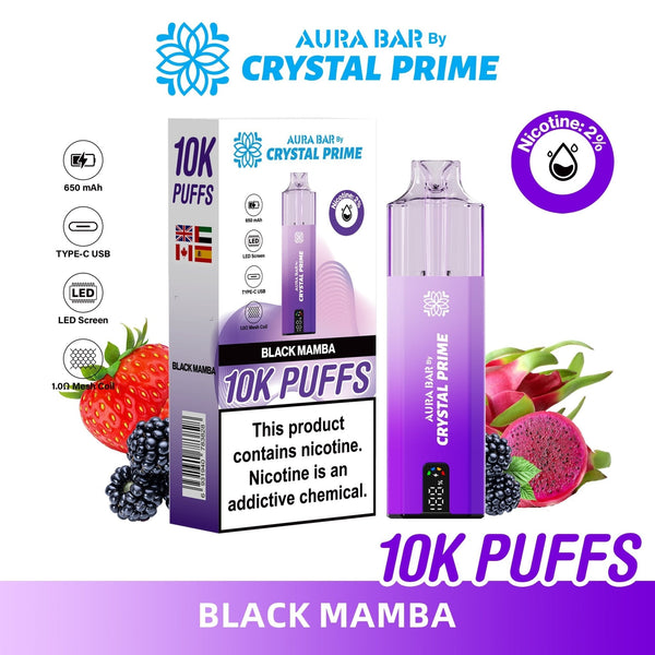 Aura Bar 10000 Disposable Vape By Crystal Prime -Pack of 5