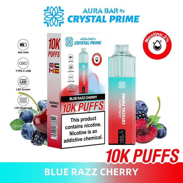 Aura Bar 10000 Disposable Vape By Crystal Prime -Pack of 5