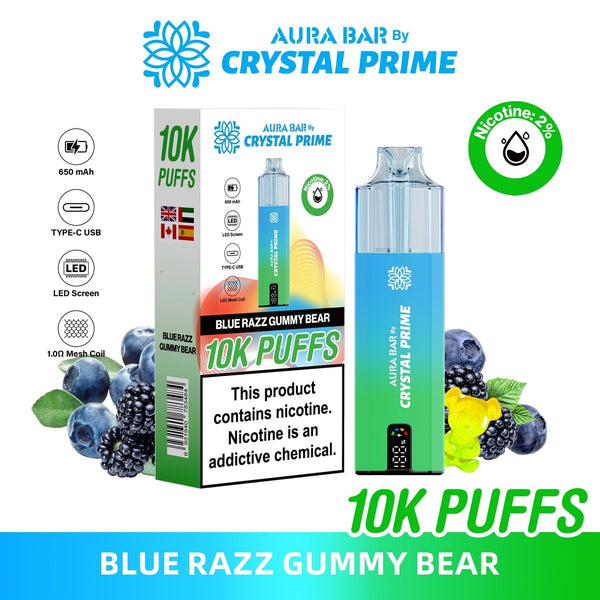 Aura Bar 10000 Disposable Vape By Crystal Prime -Pack of 5