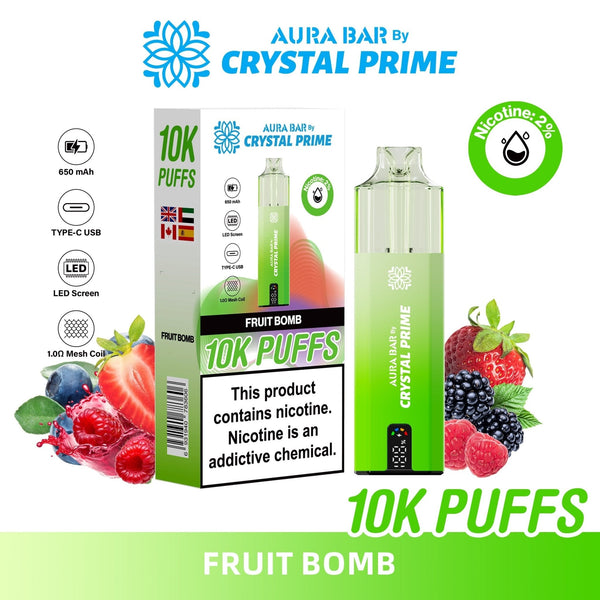 Aura Bar 10000 Disposable Vape By Crystal Prime -Pack of 5