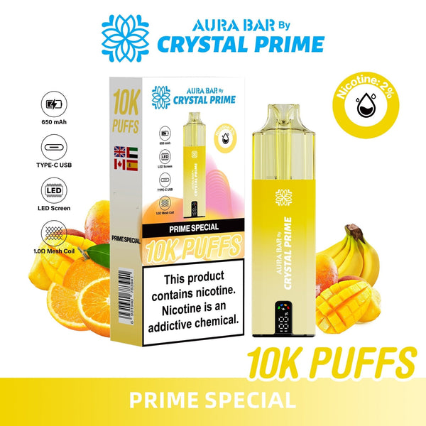 Aura Bar 10000 Disposable Vape By Crystal Prime -Pack of 5