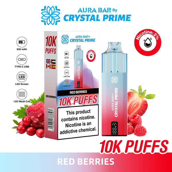 Aura Bar 10000 Disposable Vape By Crystal Prime -Pack of 5