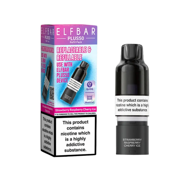 Elf Bar Plus Strawberry Raspberry Cherry Ice Refill Pod