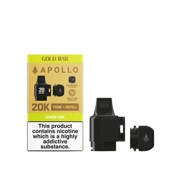 Gold Bar Apollo 20K Lemon Lime Prefilled Pod Refills