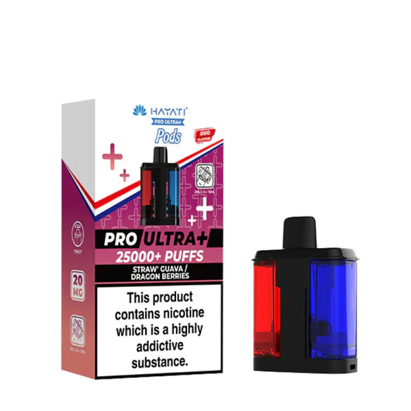 Hayati Pro Ultra Plus 25K Straw Guava Dragon Berries Refill Pods