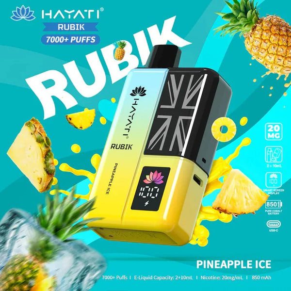 Hayati Rubik 7000 Puffs Prefilled Pod Vape Kit - Pack of 5