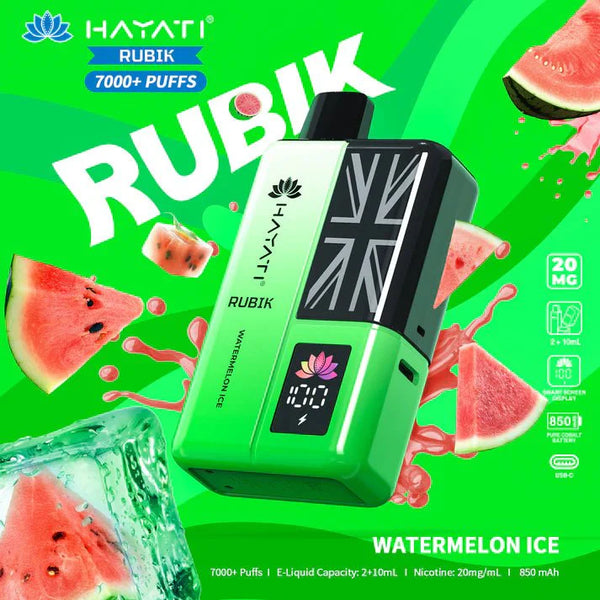 Hayati Rubik 7000 Puffs Prefilled Pod Vape Kit - Pack of 5