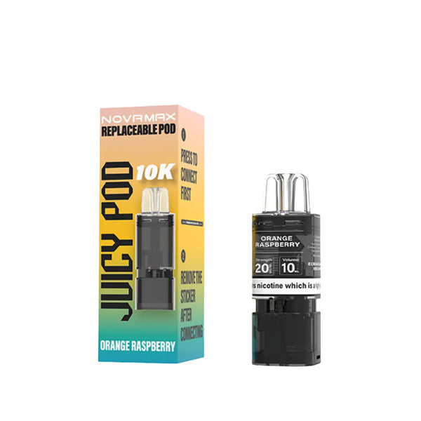 Juicy Pod Novamax 10K Orange Raspberry Refill Pods