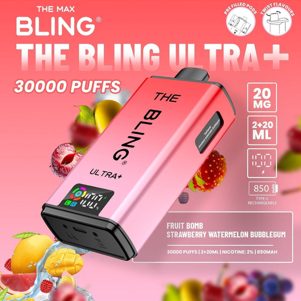 The Bling Ultra Plus 30k Prefilled Vape Pod Kit - Box of 5