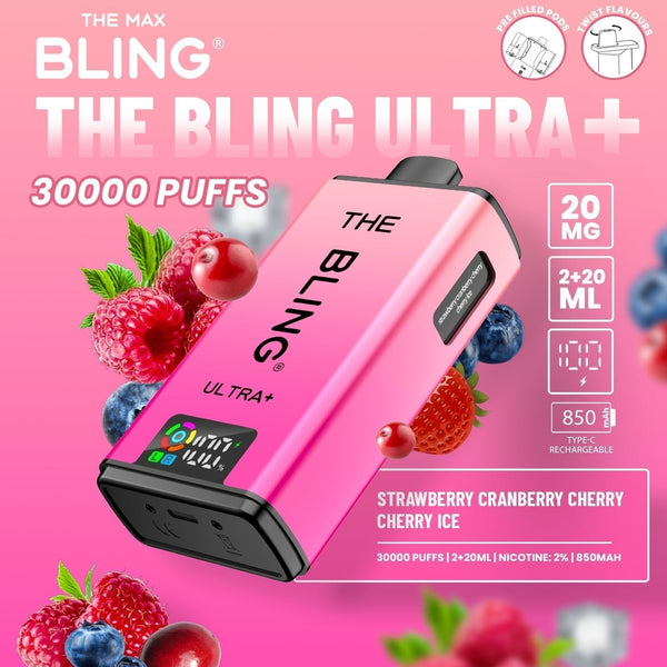The Bling Ultra Plus 30k Prefilled Vape Pod Kit - Box of 5